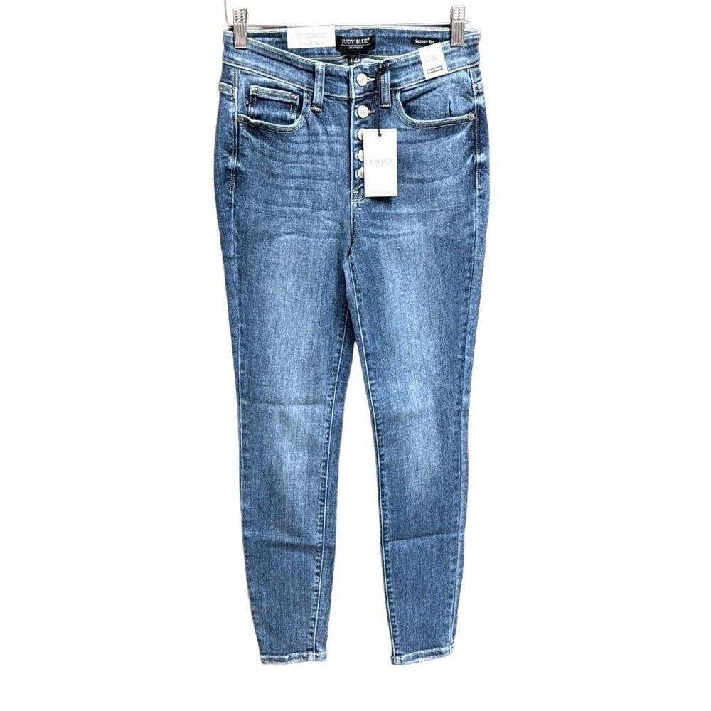 Judy Blue Button Fly High Rise Skinny Fit Jean Size 25 NEW